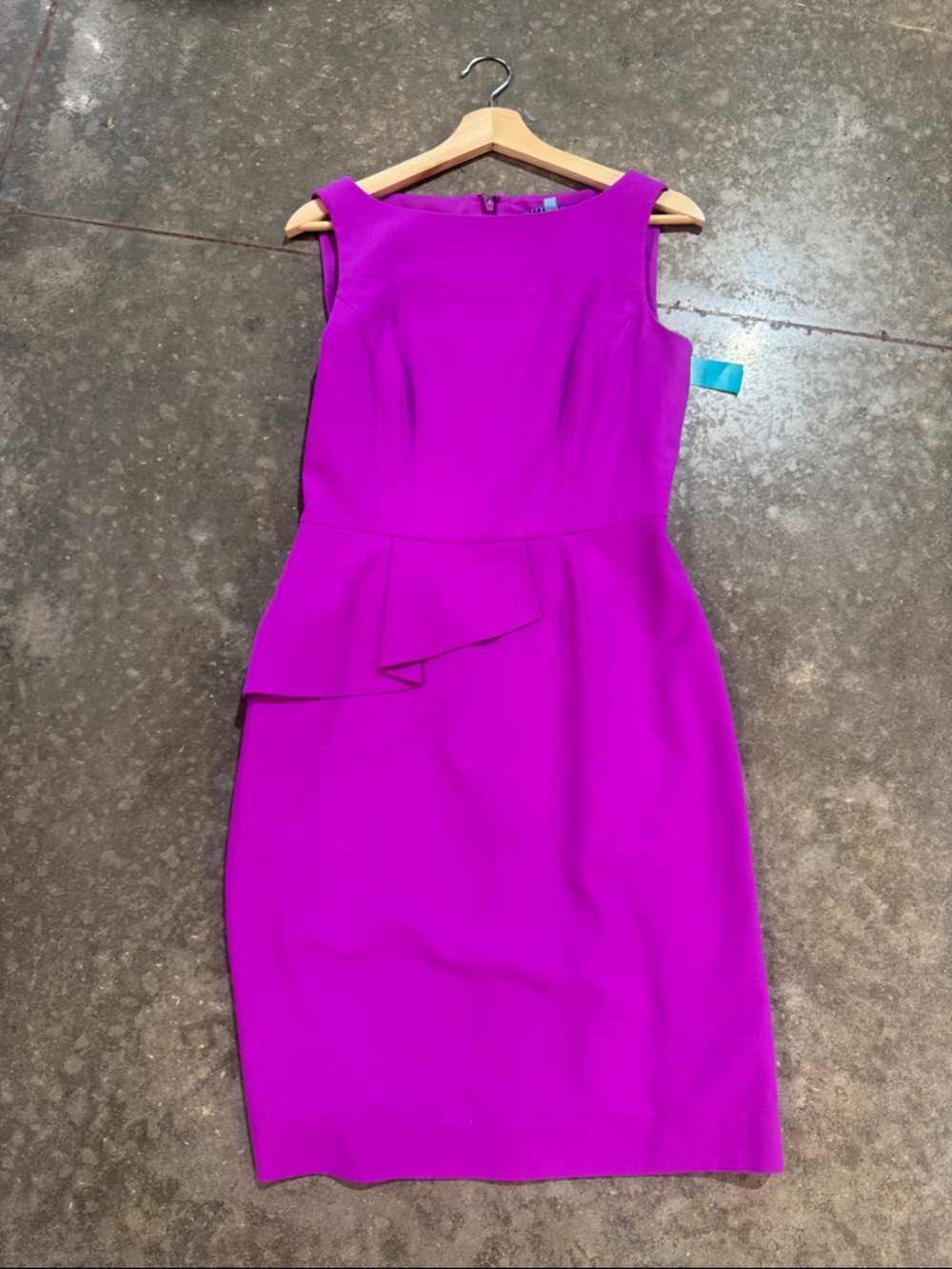 Antonio Melani Magenta Peplum Sheath Dress Size 4 Career Cocktail Wedding Guest